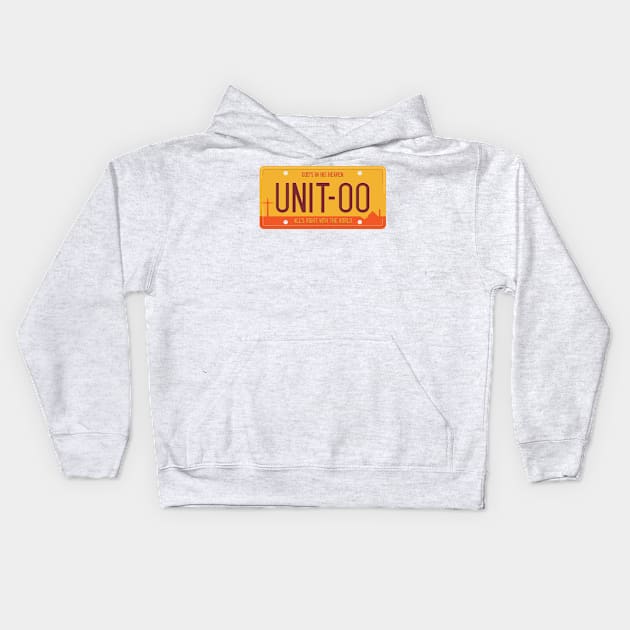 Unit 00 [Yellow] License Plate Kids Hoodie by DCLawrenceUK